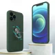 Silikona vāciņš iPhone 12 Pro Max ar gredzenveida turētāju un statīvu, brūns