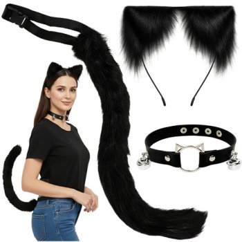Комплект костюма кошки/лисы Ruhhy из 3 частей, черный