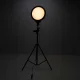 LED riņķa lampa 26 cm ar regulējamu statīvu un telefona turētāju, 15 W, USB, melna