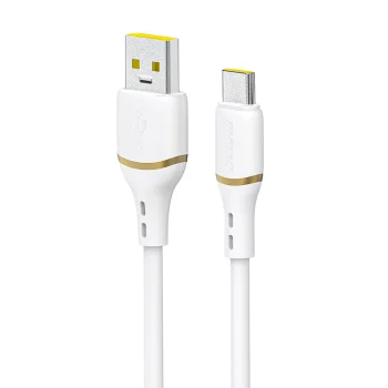 Силиконовый кабель Dudao L25T USB-A - USB-C 5A 1м, белый