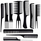 Professional Hairdressing Combs Set with Case, 10 pcs
