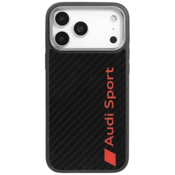 Audi iPhone 17 Pro Max vāciņš R8 Carbon Fiber MagSafe, melns