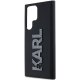 Karl Lagerfeld Samsung Galaxy S23 Ultra vāciņš 3D Rubber Glitter Logo, melns