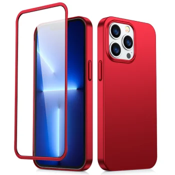 Vāciņš ar aizsargstiklu Joyroom 360 Full Case iPhone 13 Pro Max JR-BP928, sarkans