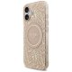 Чехол Guess IML Flowers Electro Pearl Strap MagSafe для iPhone 17 — розовый