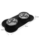 Purlov 00021632 dubultā bļoda suņiem un kaķiem ar silikona pamatni, 2 x 450 ml