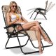 Sofotel Chillwell Folding Garden Lounger with Cushion, Beige