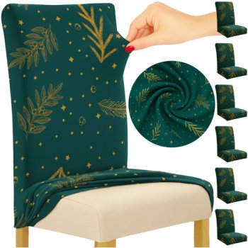 Ruhhy 26637 Elastic Chair Covers, 6 pcs, Green