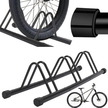 Velosipēdu statīvs 3 velosipēriem, melns
