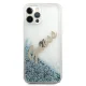 Чехол Guess для iPhone 12 Pro Max Glitter Vintage Script, синий