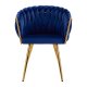 Velvet Salon Chair 4Rico QS-GW06G, Navy Blue