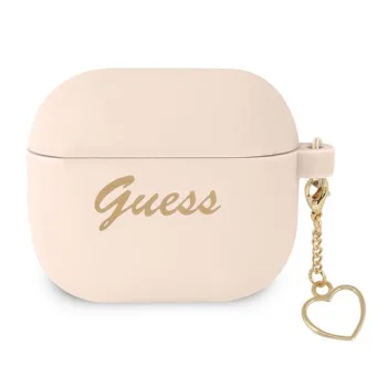 Чехол Guess Silicone Heart Charm для Apple AirPods 3, Розовый (GUA3LSCHSP)