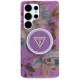 Guess Glitter Flowers MagSafe Case for Samsung Galaxy S25 Ultra, Purple