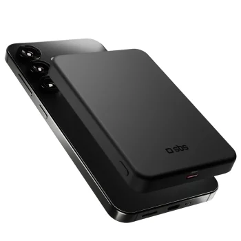 SBS Mag Power Qi2 5000 mAh ārējais akumulators (Powerbank), melns