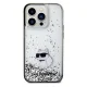 Чехол Karl Lagerfeld для iPhone 14 Pro Liquid Glitter Choupette, прозрачный