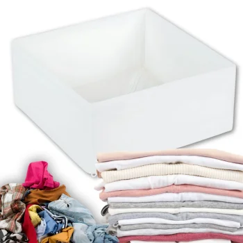 Textile Organizer for Underwear and Clothes 28x28x10 cm, White