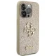 Guess iPhone 15 Pro vāciņš Fixed Glitter Big 4G, zelta