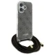 Guess iPhone 16 vāciņš Crossbody Cord 4G Print ar aukliņu, brūns