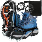Pretslīdēšanas radzes ziemas apaviem / Pretslīdes apavu uzlikas ar glabāšanas somu, Izmērs 36-40 | Ice Snow Traction Cleats Crampons