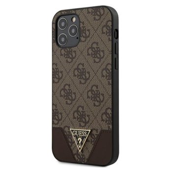 Guess GUHCP12SPU4GHBR iPhone 12 mini 5,4\" brūns cietais futrālis 4G Triangle Collection | brown hardcase