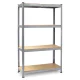 Plonos 470000 metāla noliktavas plaukts 150x75x30 cm, sudraba
