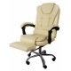 Ergonomic Office Chair with Reclining Function and Footrest Malatec 23287, Beige