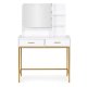Makeup Vanity with 3-Color LED Lights and Mirror ModernHome, White