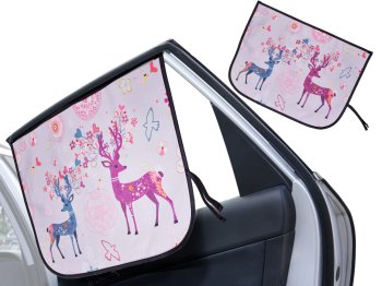 Magnētiskais Automašīnas Sānu Logu Saulessargs Izvelkams Saules Aizsegs Aizkars, Rozā | Car Side Window Sunshade...