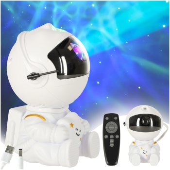 Rotating Kids Astronaut Lamp Projector Magic Night Light "Stars", White
