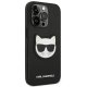 Karl Lagerfeld Case for iPhone 14 Pro Saffiano Choupette Head Patch Black