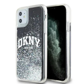 DKNY iPhone 11 / Xr Case Liquid Glitter Big Logo, Black