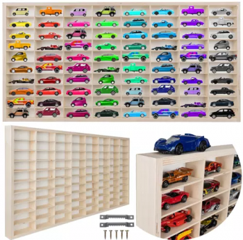 KRUZZEL 20233 Koka Rotaļlietu Uzglabāšanas Plaukts, 80 nodalījumus | Wooden Storage Shelf for Toys