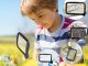Handheld 3x Magnifying Glass with 5 LED Lights for Reading, white and black