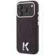 Чехол Karl Lagerfeld Grained Embossed Ring & Kameo Logo MagSafe для iPhone 18/17 Pro Max, бордовый