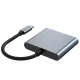 Tech-Protect V1 3in1 USB-C centrmezgls HDMI 4K / USB-A 3.0 / PD 100W, pelēks