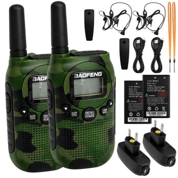 Walkie Talkie Set Baofeng BF-T6 2km Range 1500mAh, Camo Green