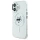 Karl Lagerfeld iPhone 16 Case IML Metal Choupette Head MagSafe, White