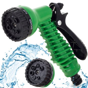 Multifunctional Garden Hose Spray Gun, 7 Modes, Green
