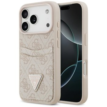 Guess iPhone 17 Pro Case 4G Double Card Triangle, Pink