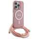 Чехол Guess для iPhone 16 Pro Max Crossbody Cord Script MagSafe, розовый