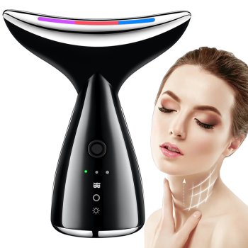 Neck And Face Firming and Lifting EMS Massager, Black