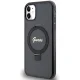 Guess iPhone 11 / Xr Case Ring Stand Script Glitter MagSafe, Black