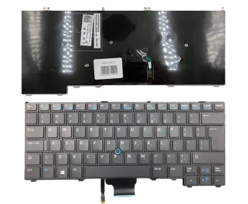 Dell Latitude E7240 / E7440 klaviatūra (UK izkārtojums), melna