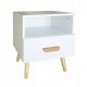 ModernHome Nightstand with Drawer Bedside Table, White