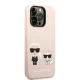 Чехол Karl Lagerfeld Silicone Karl & Choupette MagSafe для iPhone 14 Pro, светло-розовый