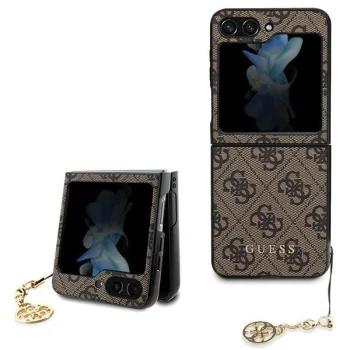 Чехол Guess 4G Charms для Samsung Galaxy Z Flip5, коричневый