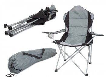 Saliekams tūrisma krēsls (pikniks, makšķerēšana, kempings), Pelēks | Tourism Camping Folding Chair Armchair