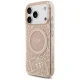 Guess IML Flowers Electro Pearl Strap MagSafe vāciņš iPhone 17 Pro, Rozā