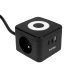 Сетевой фильтр куб Huslog с LED подсветкой и USB портами, 5в1, черный