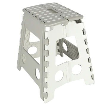 Складной нескользящий табурет 39.5 см, светло-серый